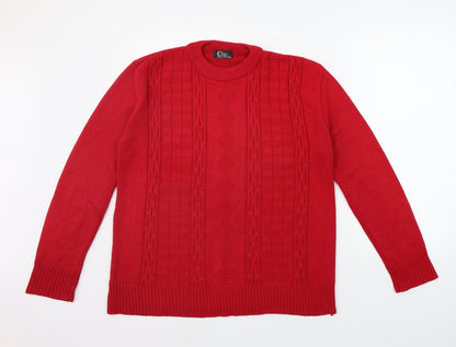 Womens UK Size M CHIC Red Pullover Jumper