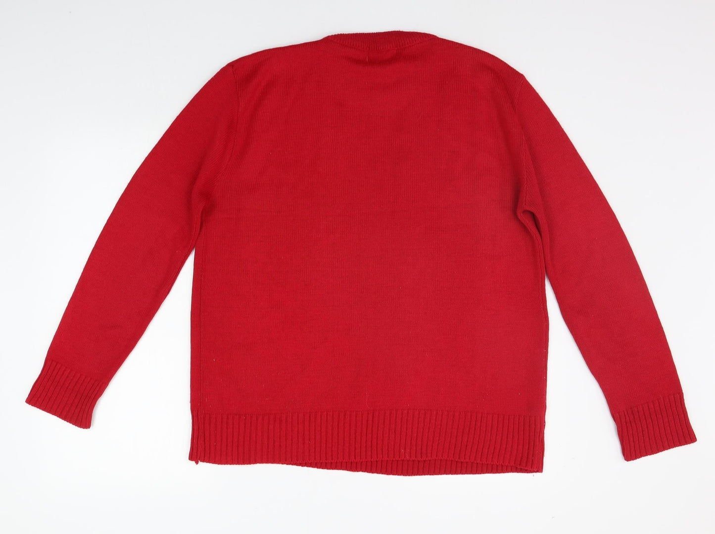 Womens UK Size M CHIC Red Pullover Jumper