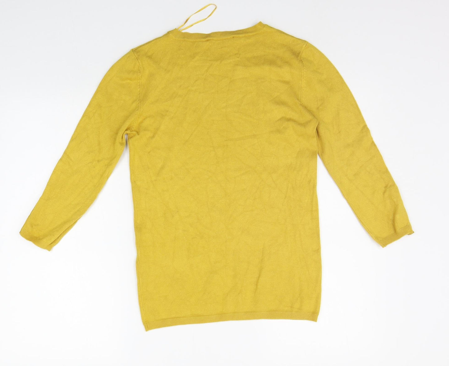 Womens UK Size M Stradivarius Yellow Pullover Jumper