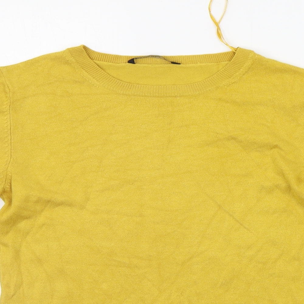 Womens UK Size M Stradivarius Yellow Pullover Jumper