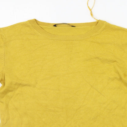 Womens UK Size M Stradivarius Yellow Pullover Jumper
