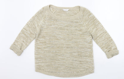 Womens UK Size 14 BHS Beige Pullover Jumper