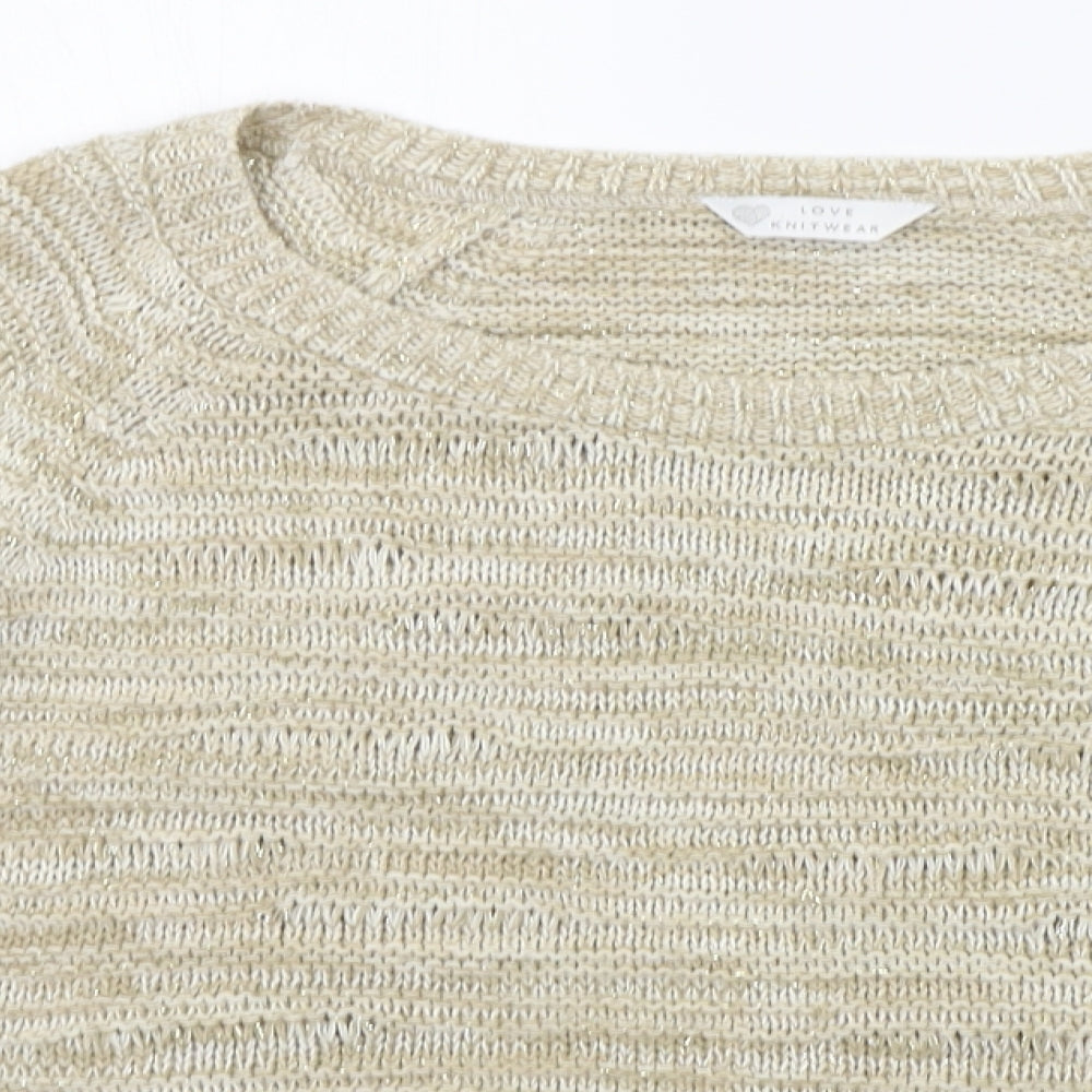 Womens UK Size 14 BHS Beige Pullover Jumper