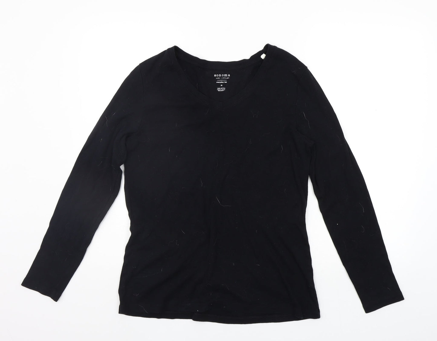 Womens UK Size M Sonoma Black Basic T-Shirt