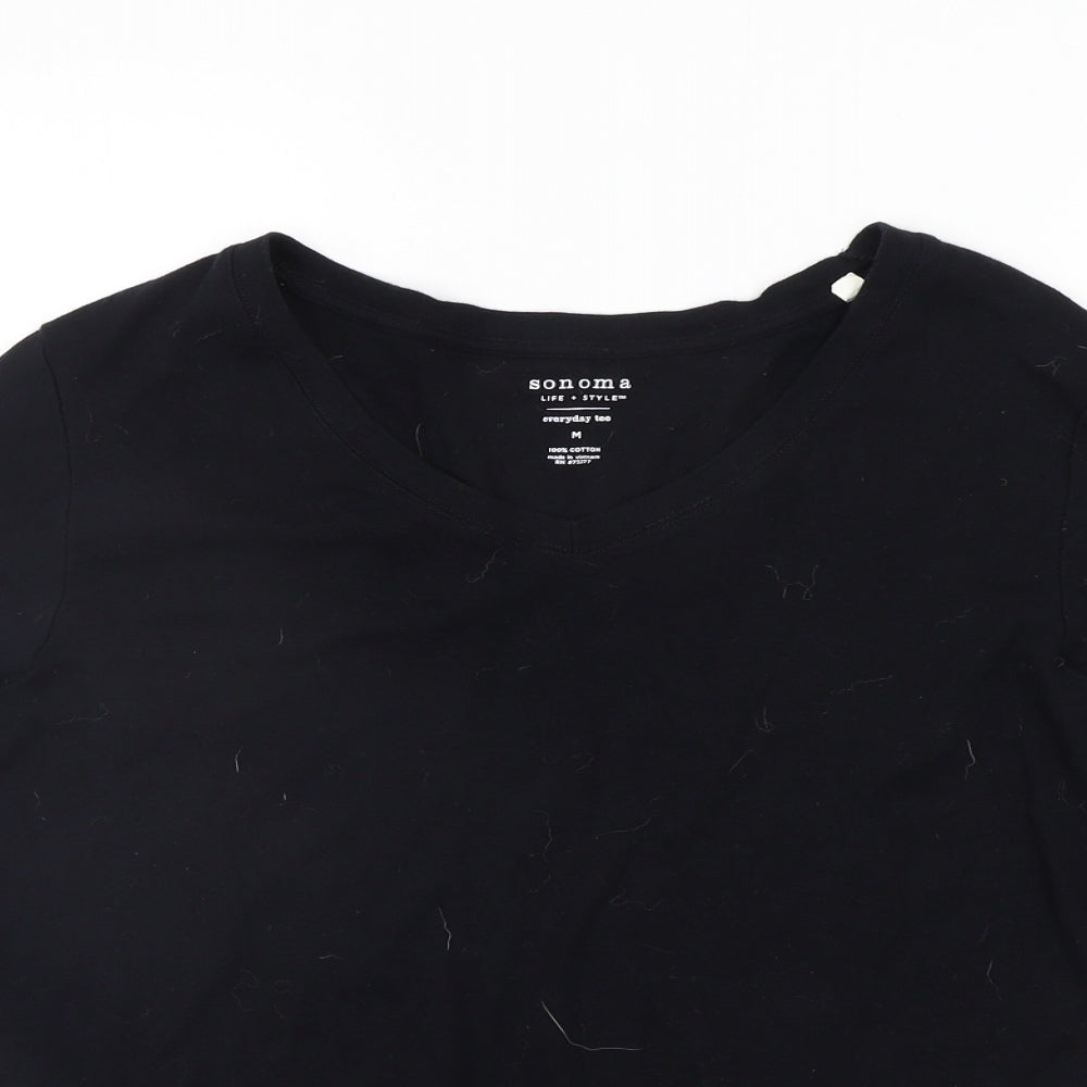 Womens UK Size M Sonoma Black Basic T-Shirt