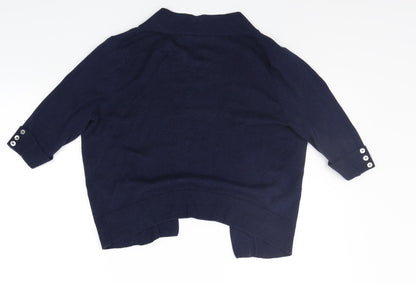 Womens UK Size 10 BHS Blue Cardigan Jumper