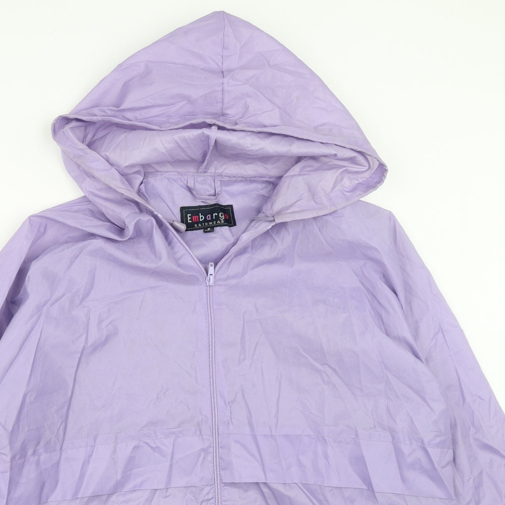 Embargo Womens Purple   Rain Coat Coat Size M