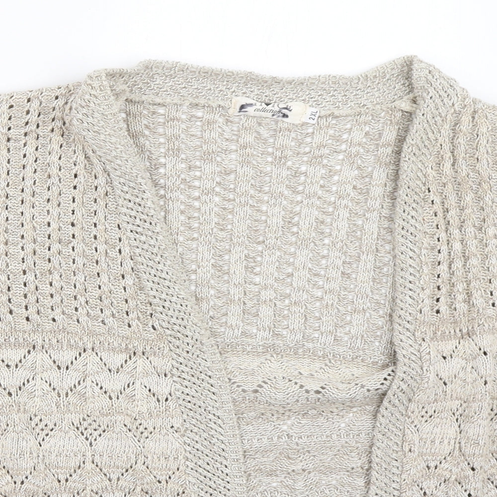 Womens UK Size 2XL Choice Collection Beige Cardigan Jumper