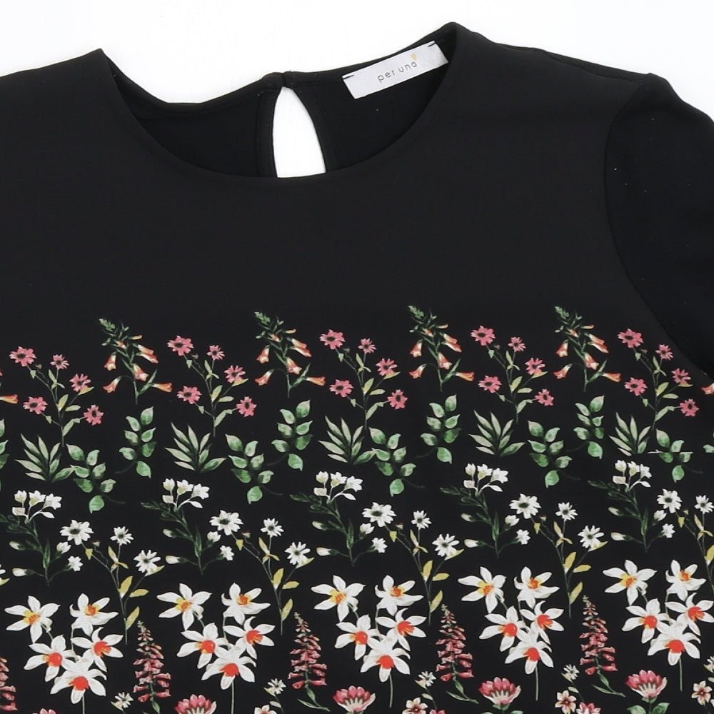 Womens UK Size 12 Per Una Black Basic Blouse