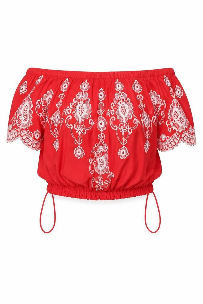 Womens UK Size 8 New Look Red Basic Blouse