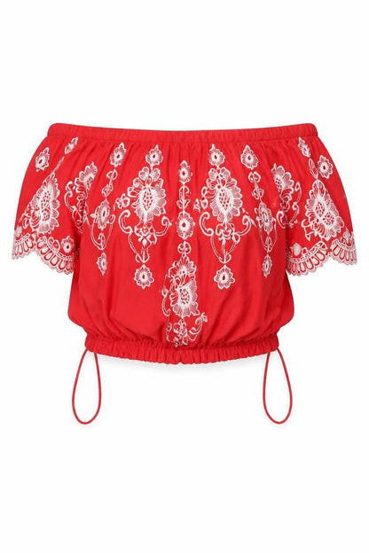 Womens UK Size 8 New Look Red Basic Blouse