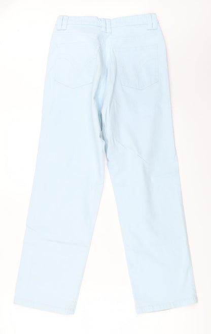 Womens UK Size 10 Papaya Regular Fit Straight Blue Jeans