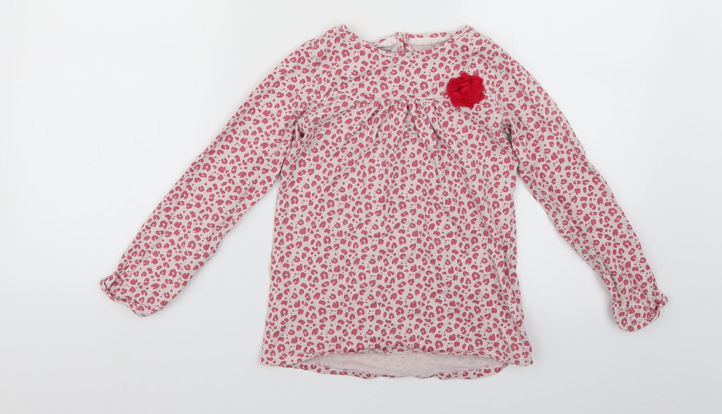 Vertbaudet Girls Multicoloured Animal Print  Basic T-Shirt Size 8 Years