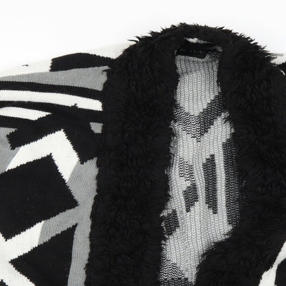 b.you Womens Multicoloured Geometric  Overcoat Coat Size 14