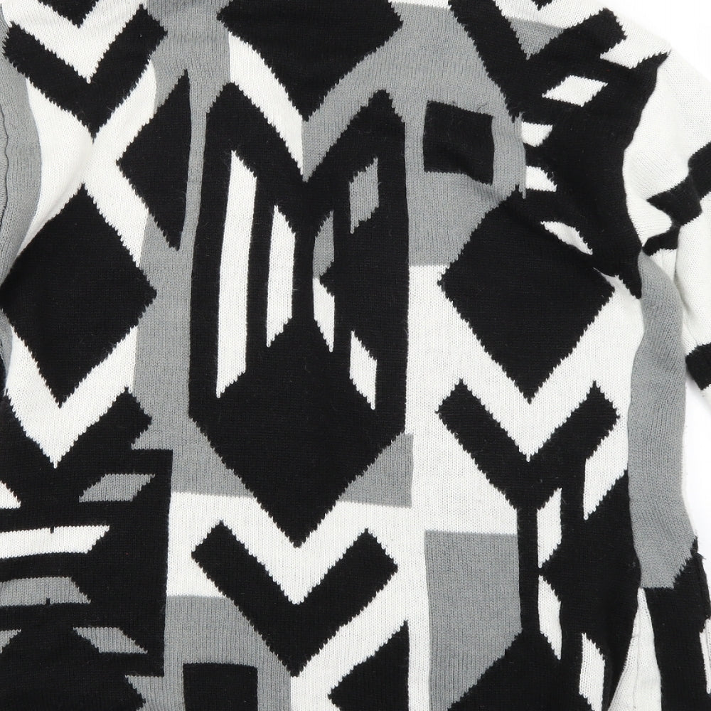 b.you Womens Multicoloured Geometric  Overcoat Coat Size 14