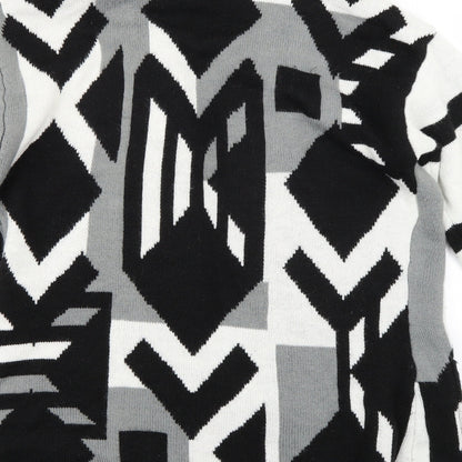 b.you Womens Multicoloured Geometric  Overcoat Coat Size 14