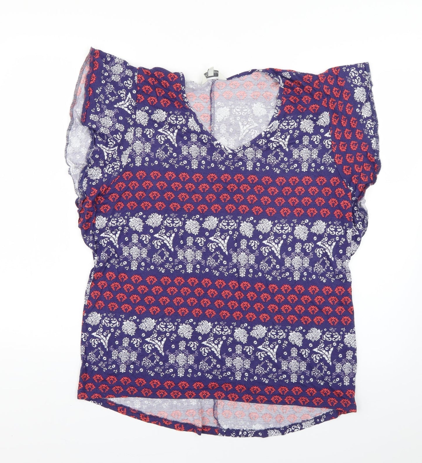 Womens UK Size 14 Peacocks Blue Basic Button-Up