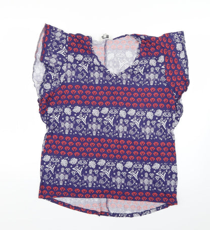 Womens UK Size 14 Peacocks Blue Basic Button-Up