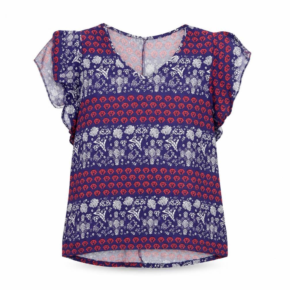 Womens UK Size 14 Peacocks Blue Basic Button-Up
