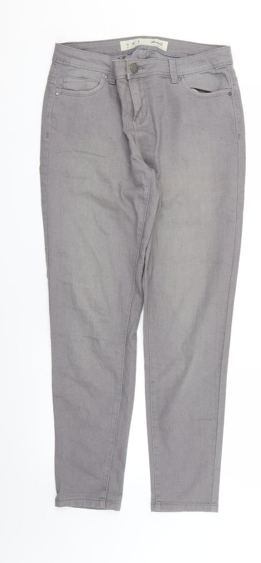 Denim & Co. Womens Grey   Skinny Jeans Size 12 L25 in