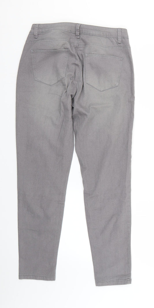 Denim & Co. Womens Grey   Skinny Jeans Size 12 L25 in