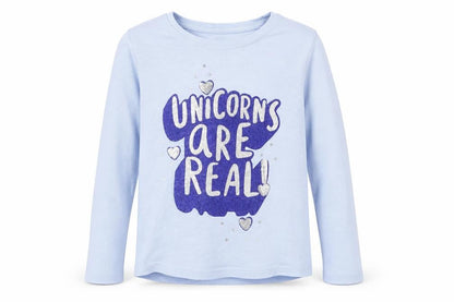 George Girls Blue Geometric  Basic T-Shirt Size 5-6 Years