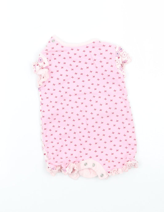 NEXT Girls Pink Floral  Babygrow One-Piece Size Newborn