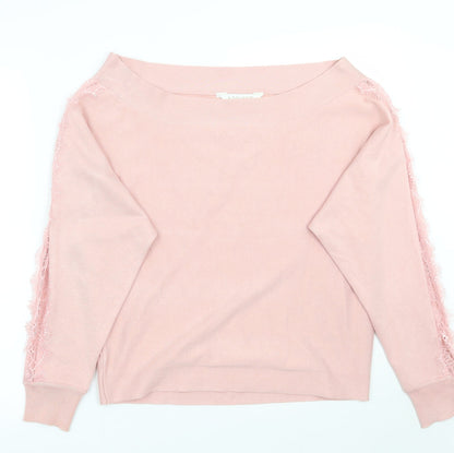 Womens UK Size 10 Apricot Pink Pullover Jumper
