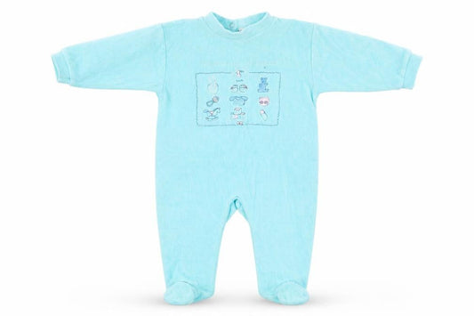 Safeway Girls Blue   Babygrow One-Piece Size 12 Months  - v