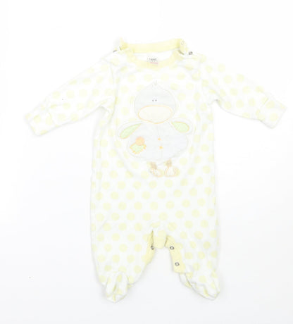 NEXT Baby Yellow Polka Dot  Babygrow One-Piece Size 3-6 Months