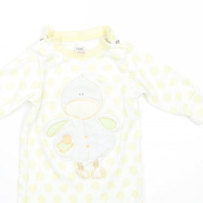 NEXT Baby Yellow Polka Dot  Babygrow One-Piece Size 3-6 Months