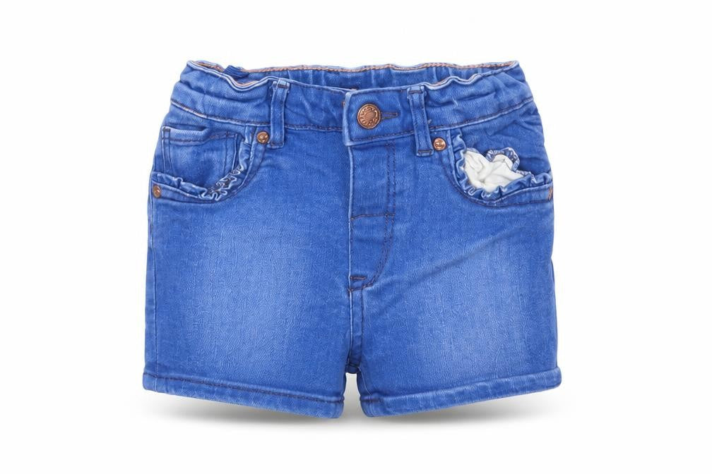 Front view of H&M girls’ blue cropped jeans, size 12, months