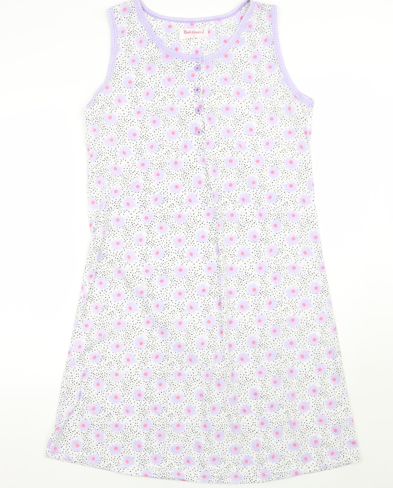 Musda pijamas Womens White Floral  A-Line  Size L