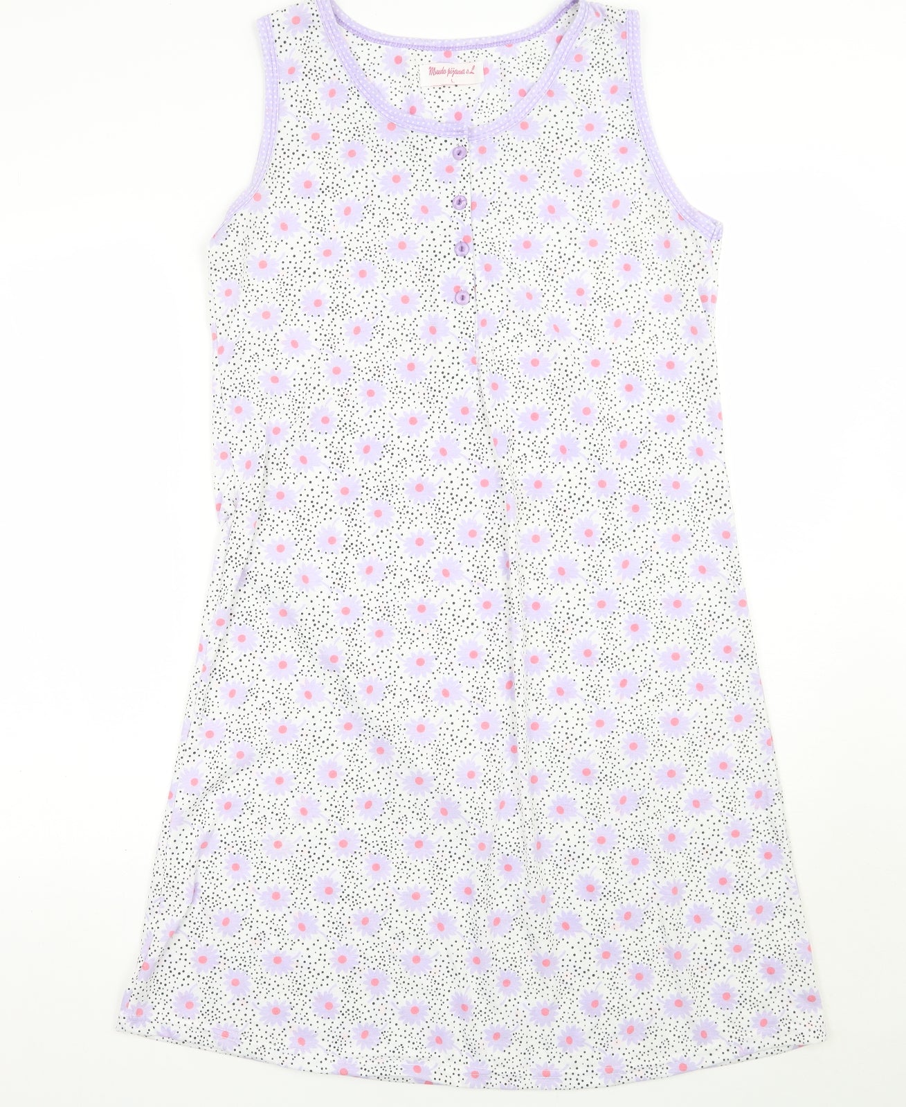 Musda pijamas Womens White Floral  A-Line  Size L