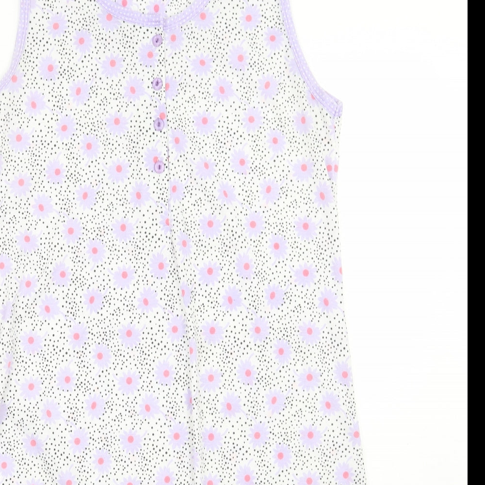 Musda pijamas Womens White Floral  A-Line  Size L