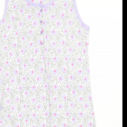 Musda pijamas Womens White Floral  A-Line  Size L