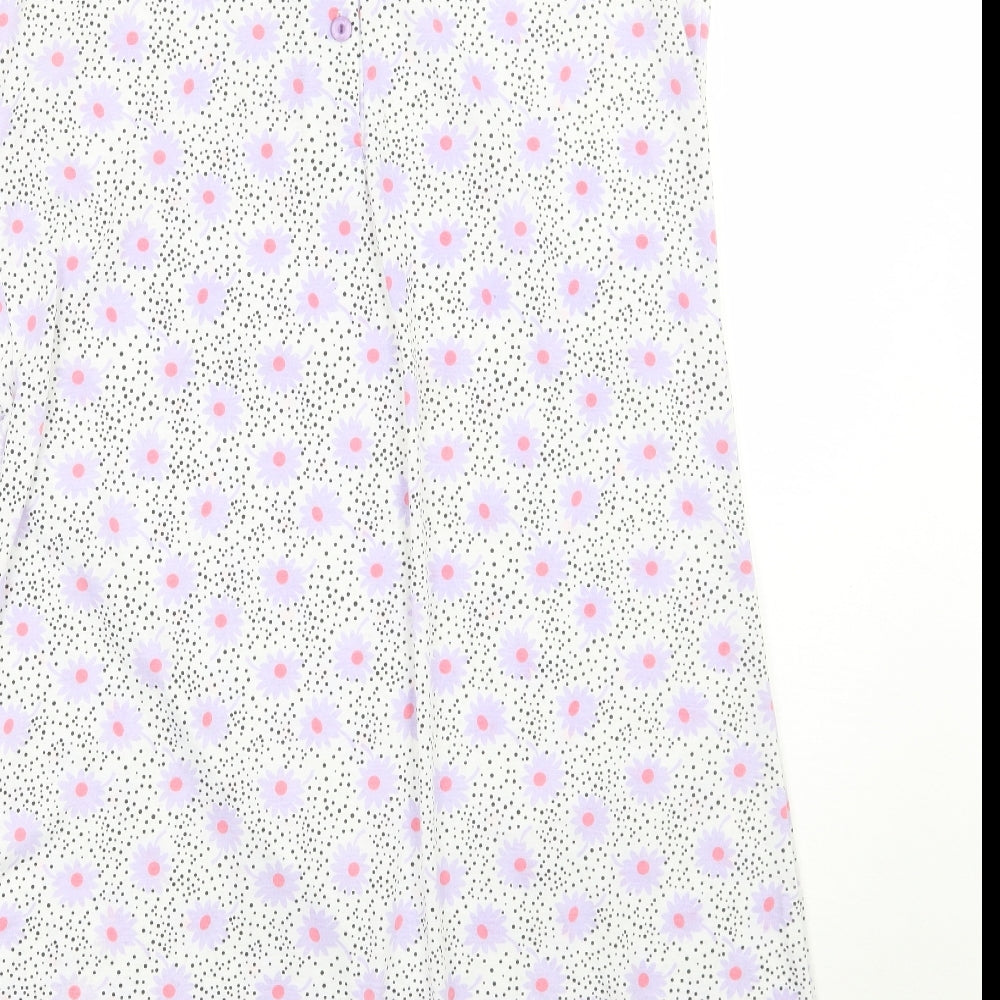 Musda pijamas Womens White Floral  A-Line  Size L