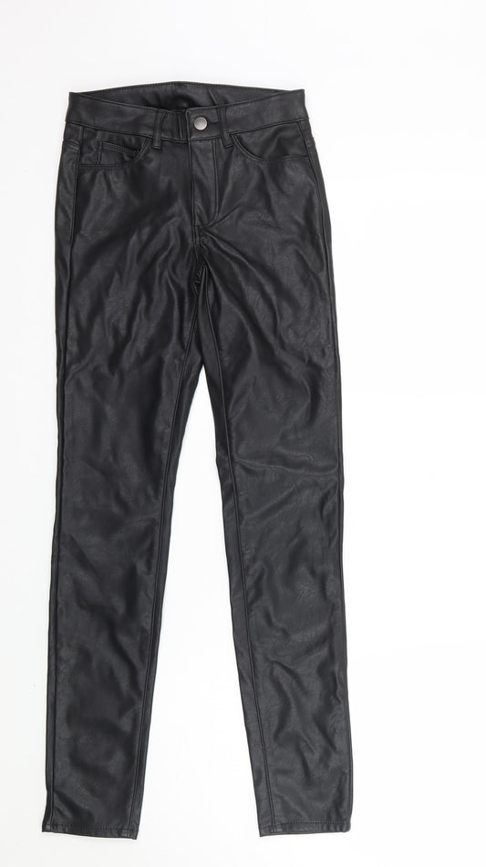Womens UK Size 4 H&M Regular Fit  Black Trousers