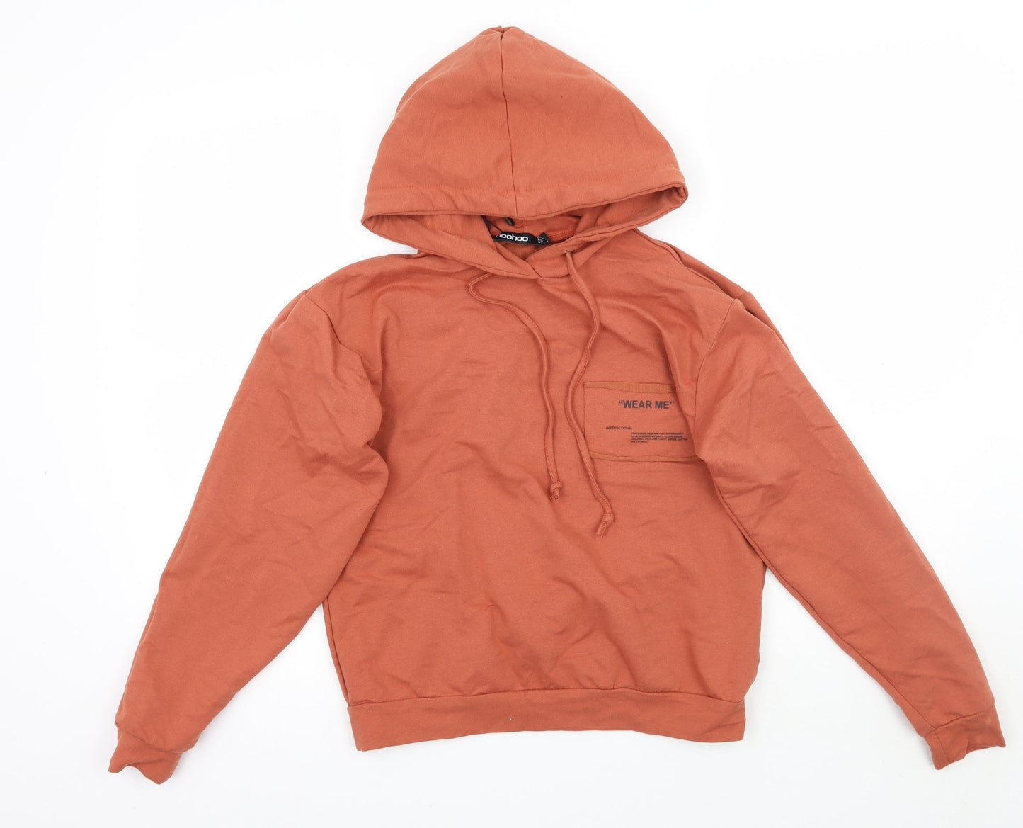 Boohoo Womens Orange   Pullover Hoodie Size 6