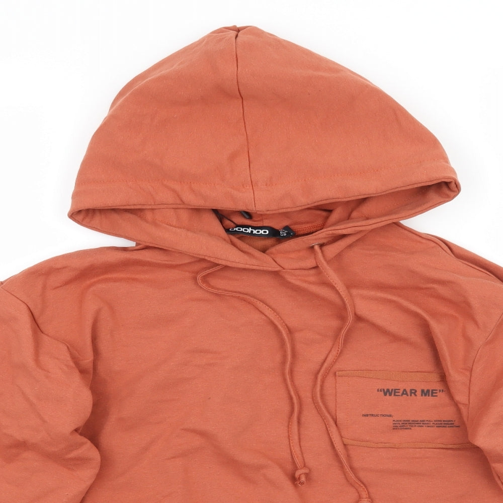 Boohoo Womens Orange   Pullover Hoodie Size 6
