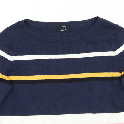 F&F Womens Blue Striped  Pullover Jumper Size 6