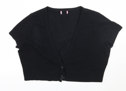 Womens UK Size 18 Petite Black Cardigan Jumper