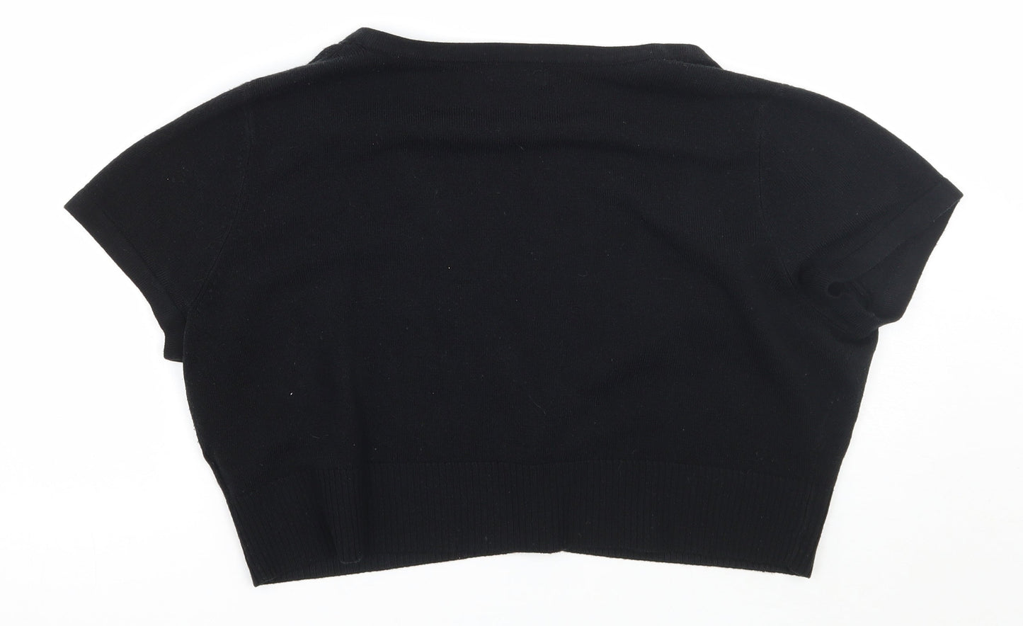 Womens UK Size 18 Petite Black Cardigan Jumper