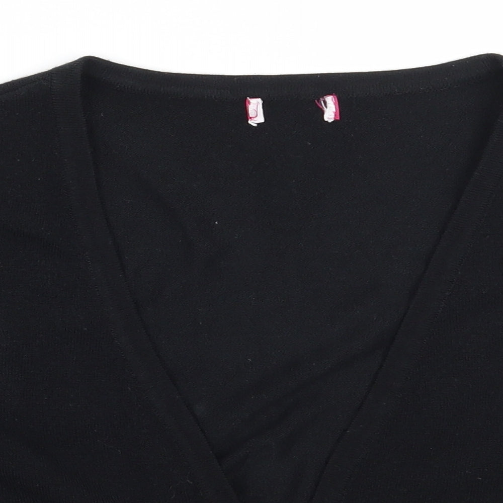 Womens UK Size 18 Petite Black Cardigan Jumper