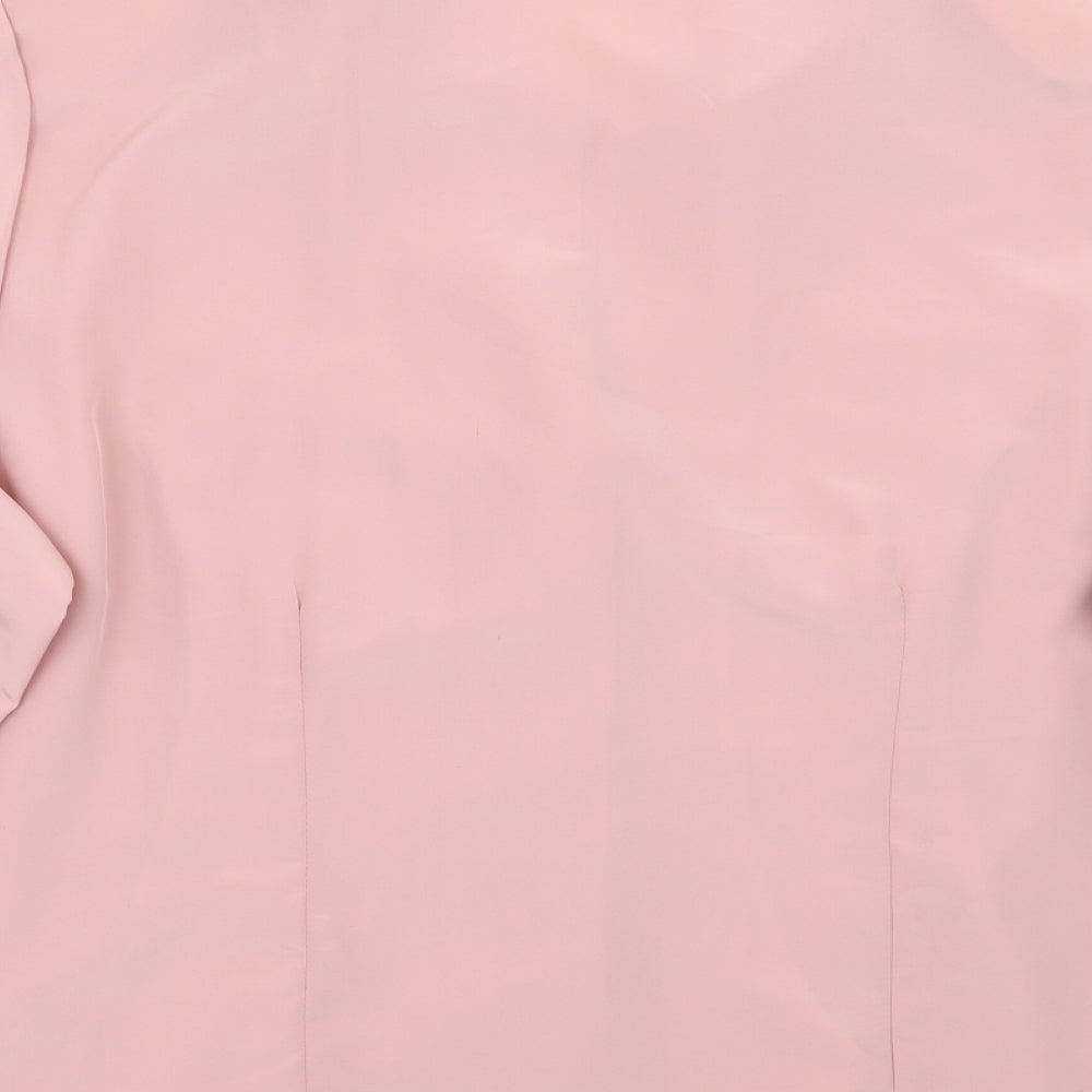 Galmes Womens Pink Floral  Basic Button-Up Size L