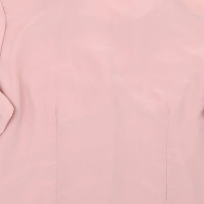Galmes Womens Pink Floral  Basic Button-Up Size L