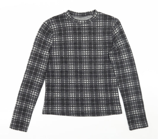 Primark Womens Grey Check  Basic T-Shirt Size 10