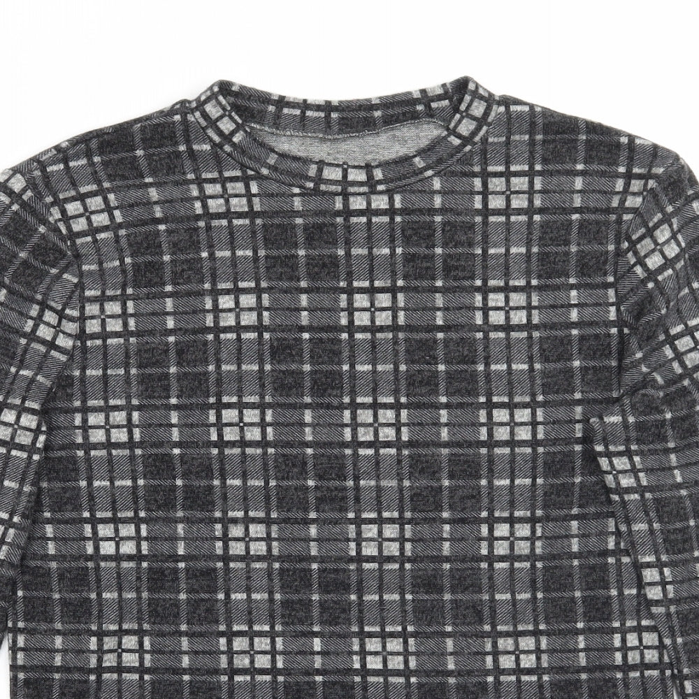Primark Womens Grey Check  Basic T-Shirt Size 10