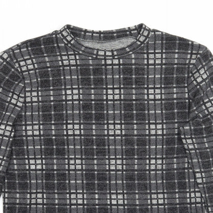 Primark Womens Grey Check  Basic T-Shirt Size 10