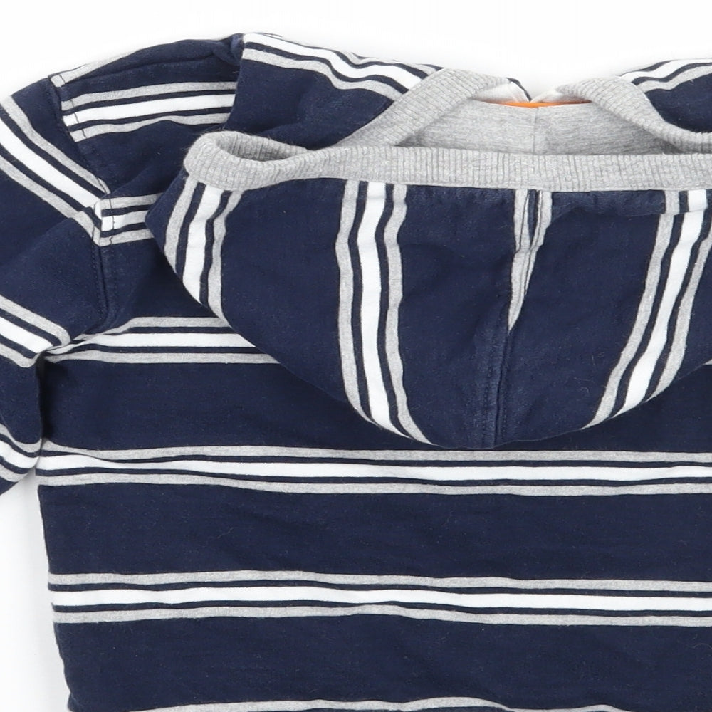 Duck & Dodge Boys Blue Striped  Pullover Hoodie Size 4 Years